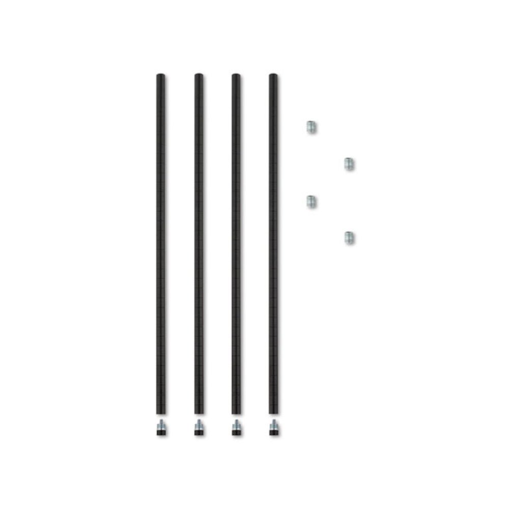 Stackable Posts For Wire Shelving, 36 "High, Black, 4/Pack. Picture 1