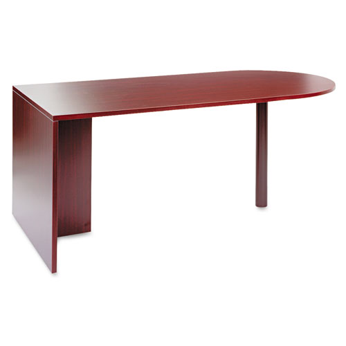 Alera Valencia Series D-Top Desk, 71" x 35.5" x 29.63", Mahogany. Picture 1