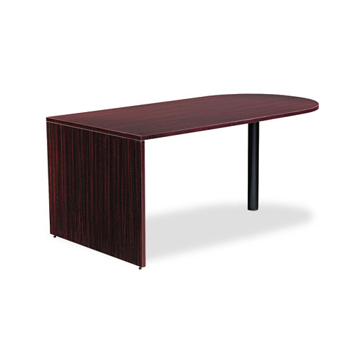 Alera Valencia Series D-Top Desk, 71" x 35.5" x 29.63", Mahogany. Picture 4