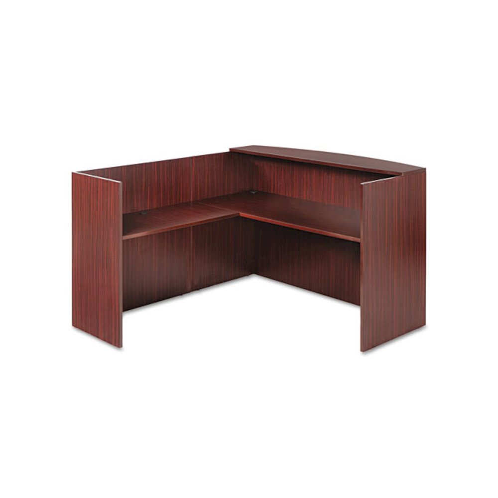 Alera Valencia Reversible Reception Return, 44.13w x 23.63d x 41.5h, Mahogany. Picture 3