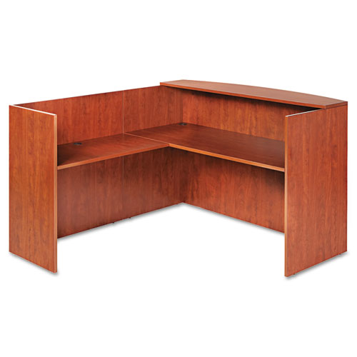 Alera Valencia Reversible Reception Return, 44.13w x 23.63d x 41.5h, Medium Cherry. Picture 3