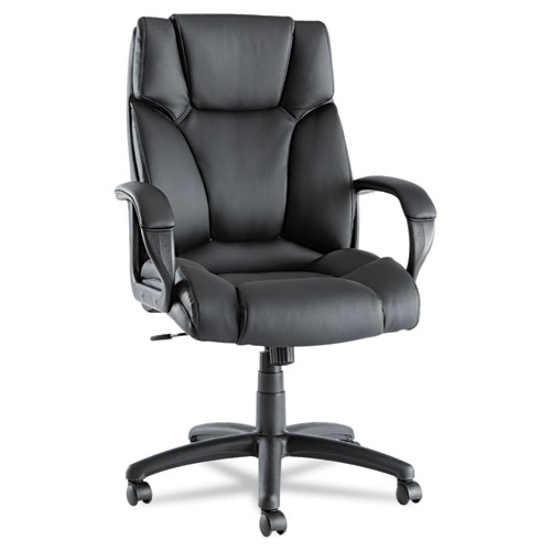 Alera Fraze Series Executive High-Back Swivel/Tilt Bonded Leather Chair, Supports 275 lb, 17.71" to 21.65" Seat Height, Black. Picture 1