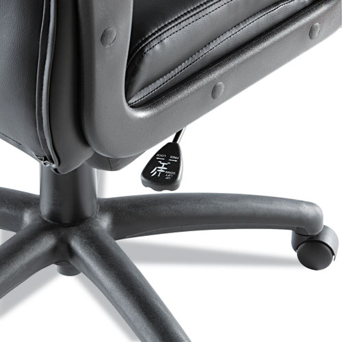 Alera Fraze Series Executive High-Back Swivel/Tilt Bonded Leather Chair, Supports 275 lb, 17.71" to 21.65" Seat Height, Black. Picture 3