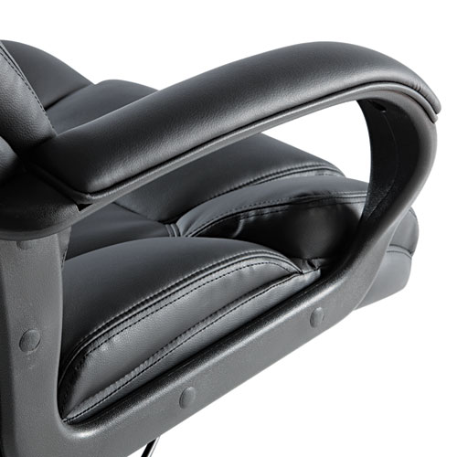 Alera Fraze Series Executive High-Back Swivel/Tilt Bonded Leather Chair, Supports 275 lb, 17.71" to 21.65" Seat Height, Black. Picture 4
