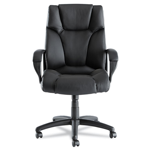 Alera Fraze Series Executive High-Back Swivel/Tilt Bonded Leather Chair, Supports 275 lb, 17.71" to 21.65" Seat Height, Black. Picture 5