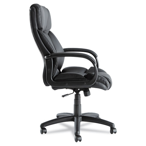 Alera Fraze Series Executive High-Back Swivel/Tilt Bonded Leather Chair, Supports 275 lb, 17.71" to 21.65" Seat Height, Black. Picture 9