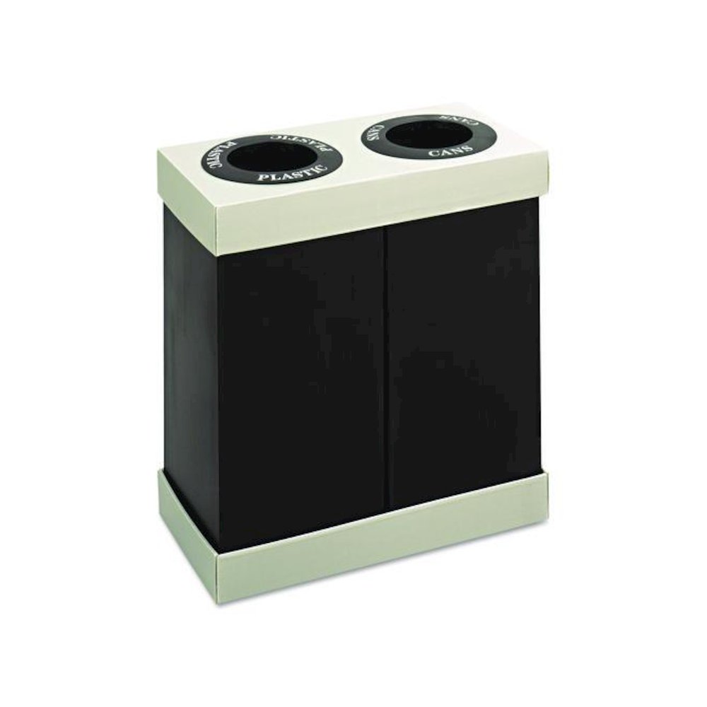 At-Your-Disposal Recycling Center, Two 28 gal Bins, Polyethylene, Black. Picture 1