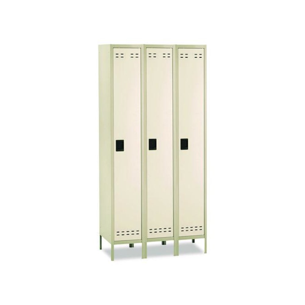 Single-Tier, Three-Column Locker, 36w x 18d x 78h, Two-Tone Tan. Picture 1
