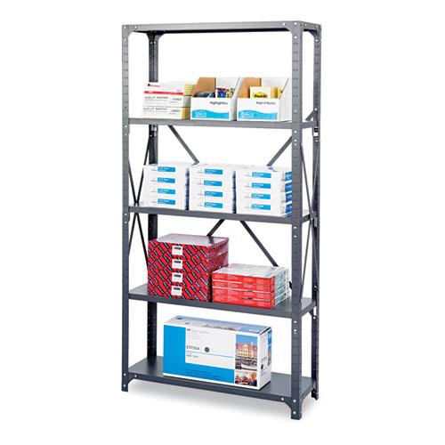 Commercial Steel Shelving Unit, Five-Shelf, 36w x 12d x 75h, Dark Gray. Picture 1