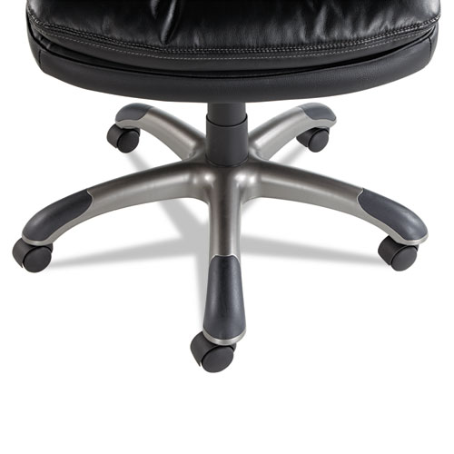 Executive Swivel/Tilt Bonded Leather High-Back Chair, Supports Up to 250 lb, 18.50" to 21.65" Seat Height, Black. Picture 3