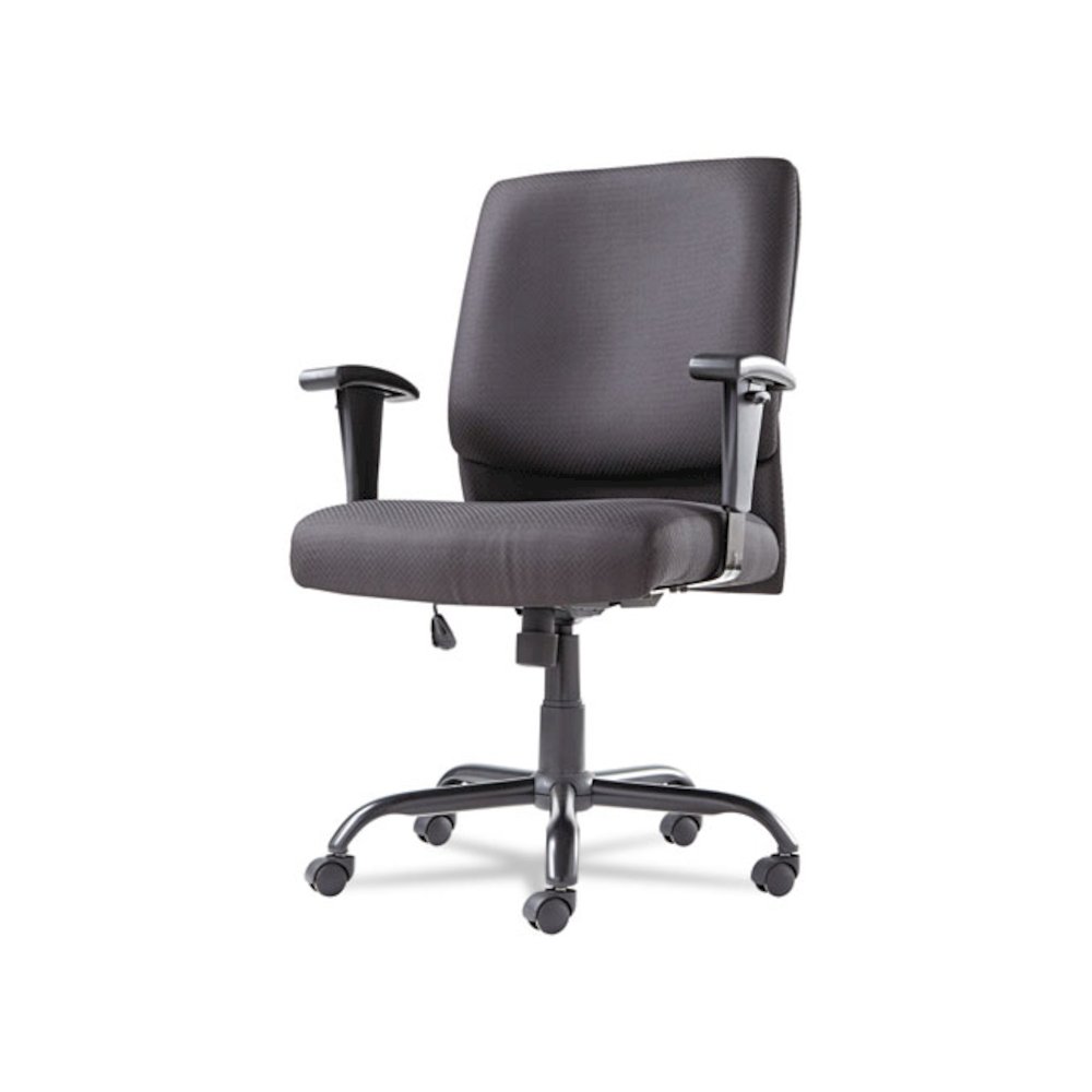 Big/Tall Swivel/Tilt Mid-Back Chair, Supports Up to 450 lb, 19.29" to 23.22" Seat Height, Black. Picture 7