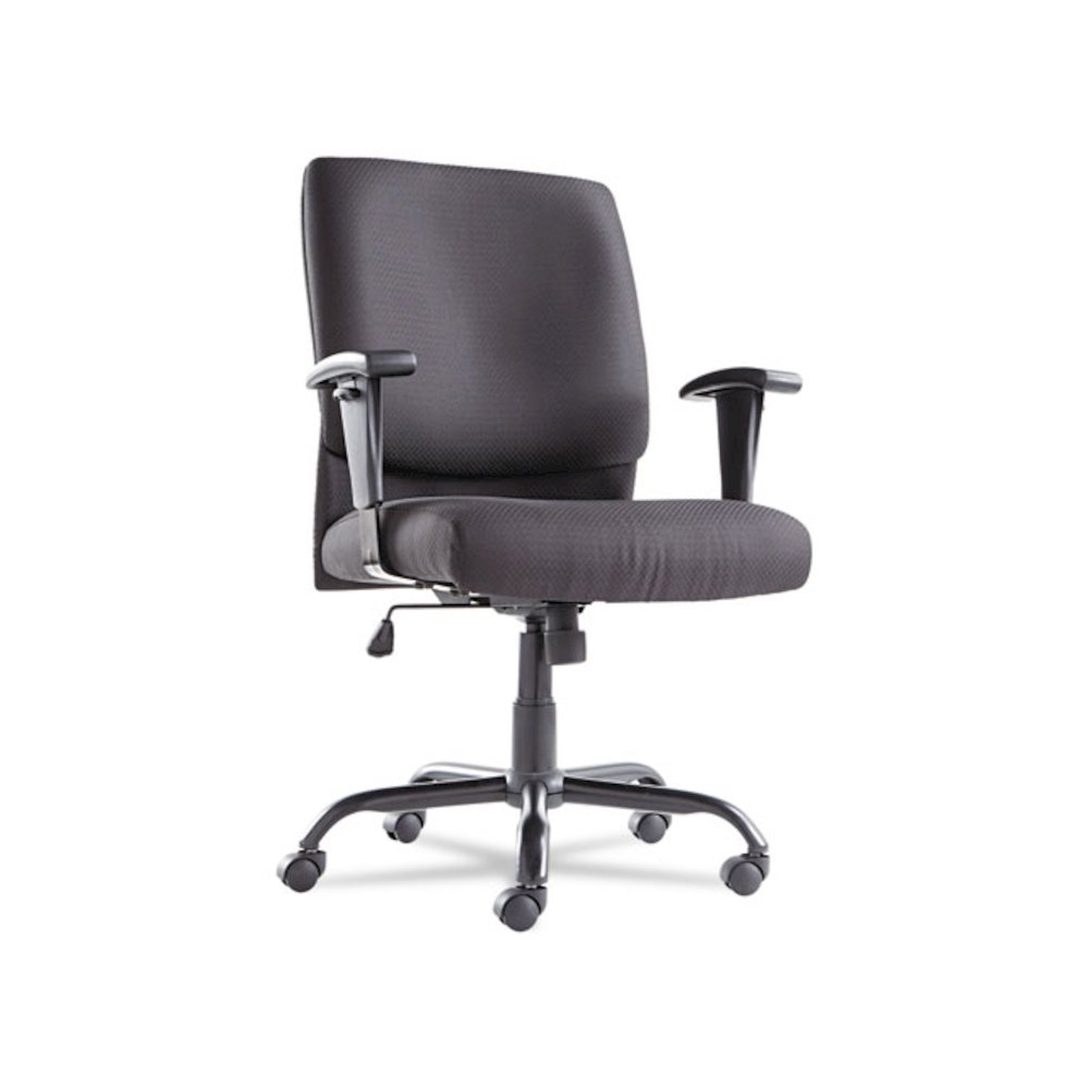 Big/Tall Swivel/Tilt Mid-Back Chair, Supports Up to 450 lb, 19.29" to 23.22" Seat Height, Black. Picture 1