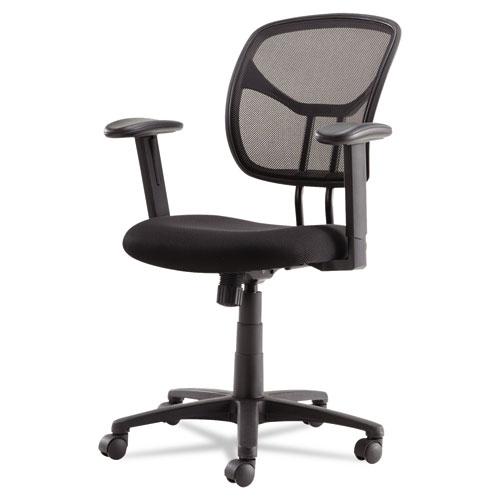Swivel/Tilt Mesh Task Chair with Adjustable Arms, Supports Up to 250 lb, 17.72" to 22.24" Seat Height, Black. Picture 7