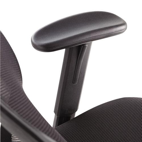 Swivel/Tilt Mesh Task Chair with Adjustable Arms, Supports Up to 250 lb, 17.72" to 22.24" Seat Height, Black. Picture 2