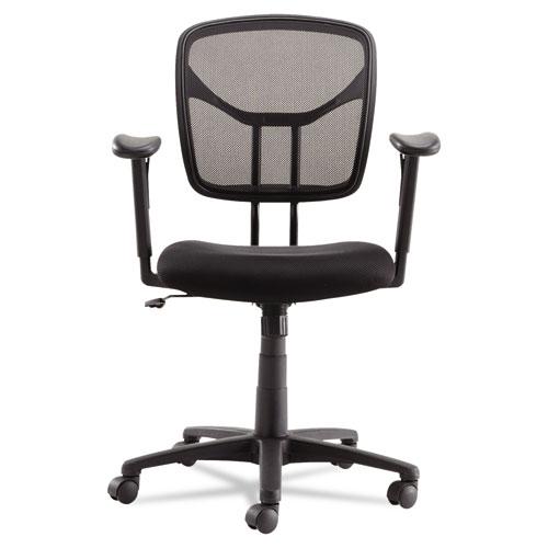 Swivel/Tilt Mesh Task Chair with Adjustable Arms, Supports Up to 250 lb, 17.72" to 22.24" Seat Height, Black. Picture 6