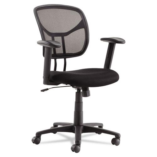 Swivel/Tilt Mesh Task Chair with Adjustable Arms, Supports Up to 250 lb, 17.72" to 22.24" Seat Height, Black. Picture 1