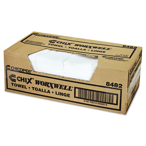 Durawipe Shop Towels, 17 x 17, Z Fold, White, 100/Carton. Picture 2