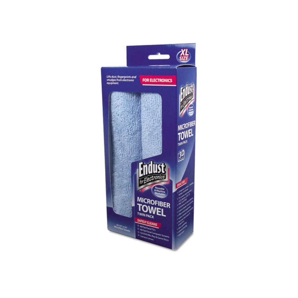 Extra-Large Microfiber Towels Twin-Pack, 15 x 15, Unscented, Blue, 2/Pack. Picture 1