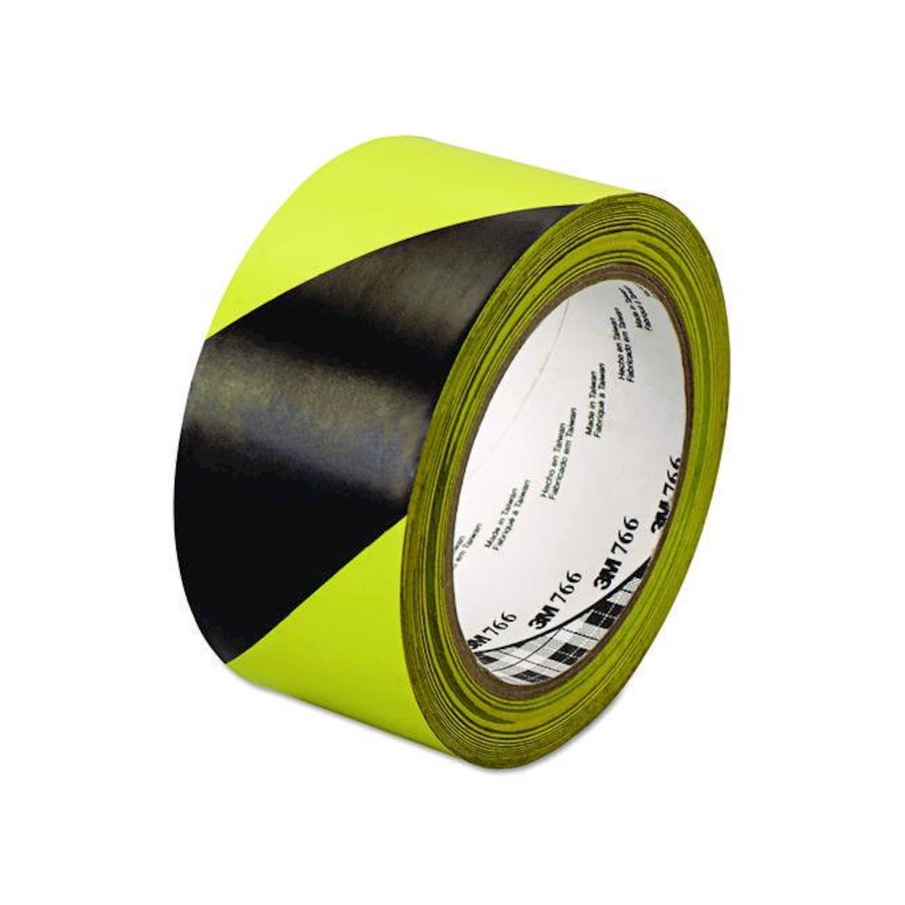 766 Hazard Marking Vinyl Tape, 2" x 36 yds, Black/Yellow. Picture 1