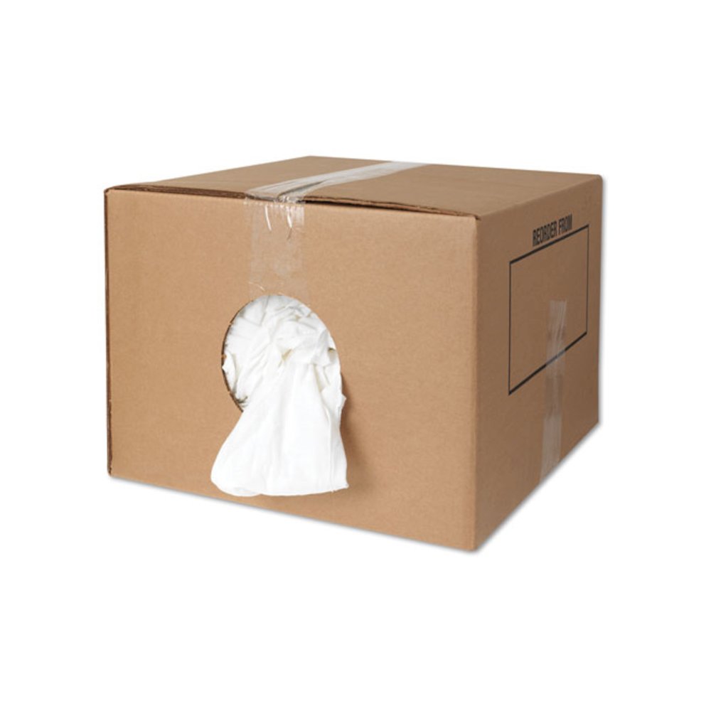 New Bleached White T-Shirt Rags, 25 Pounds/Bag. Picture 2
