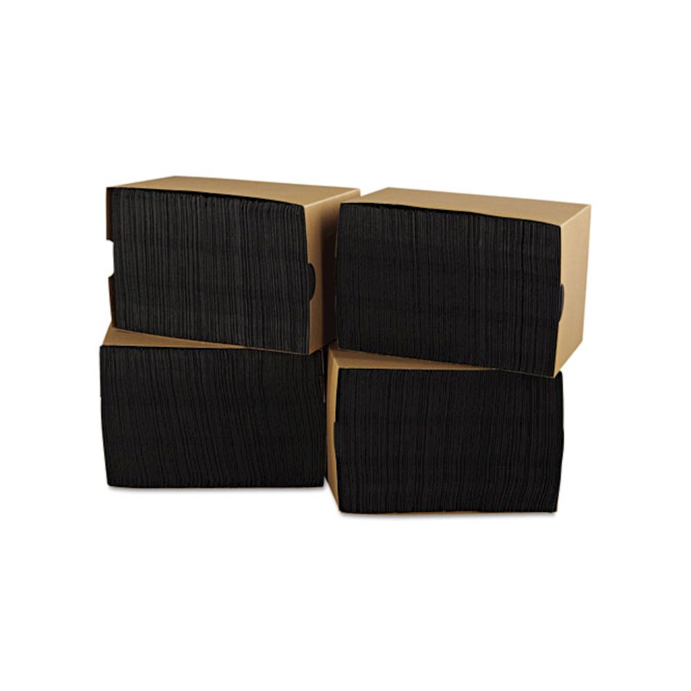 Embossed Beverage Napkins, 2-Ply, 9.5 x 9.5, Black, 1,000/Carton. Picture 2