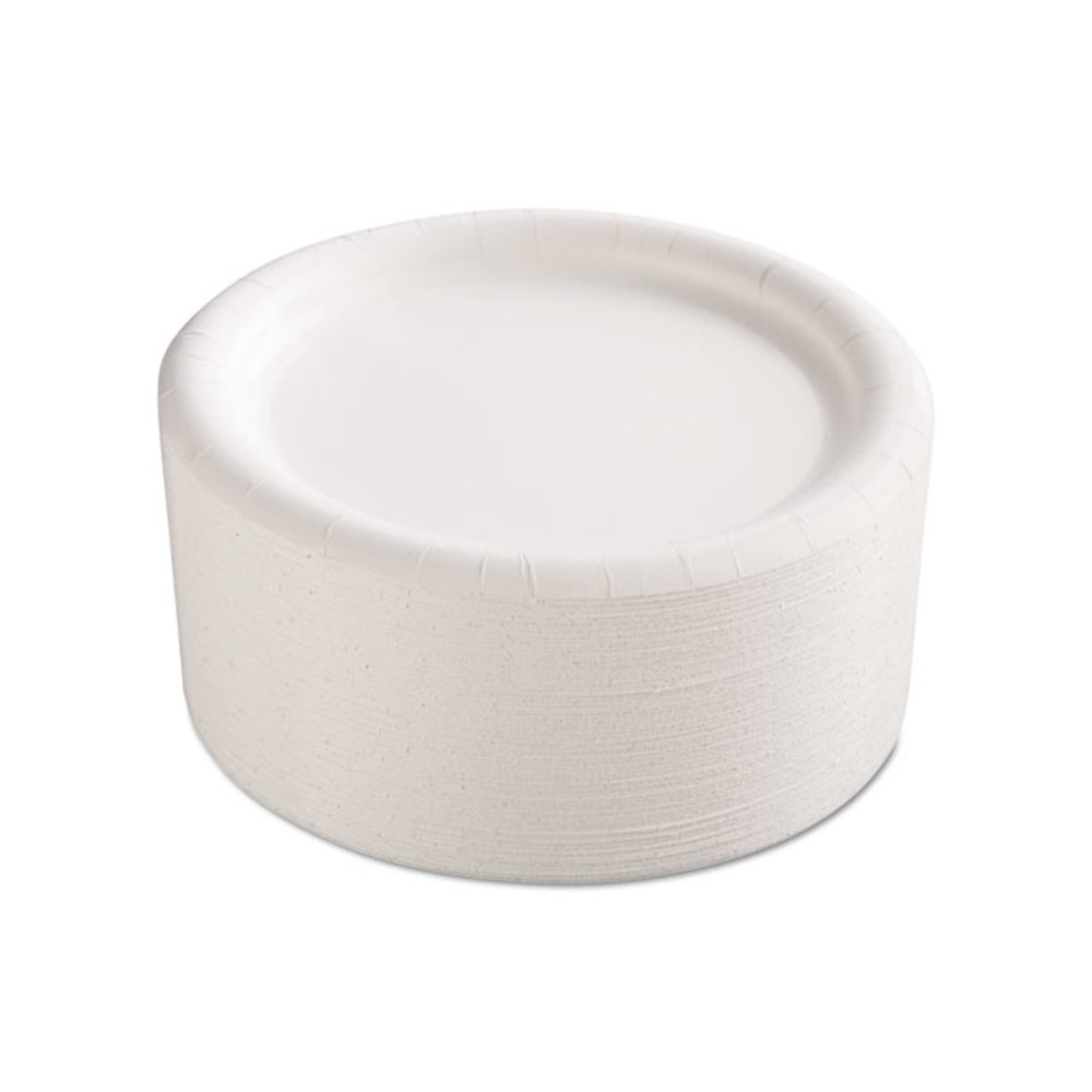 Premium Coated Paper Plates, 9" dia, White, 125/Pack, 4 Packs/Carton. Picture 1