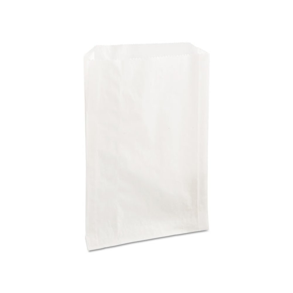 Grease-Resistant Single-Serve Bags, 6.5" x 1" x 8", White, 2,000/Carton. Picture 1