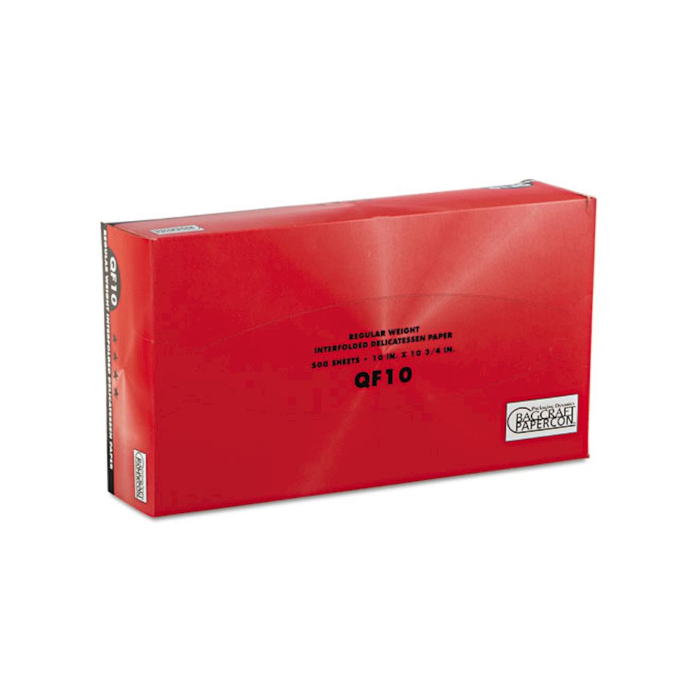 QF10 Interfolded Dry Wax Deli Paper, 10 x 10.25, White,  500/Box, 12 Boxes/Carton. Picture 3