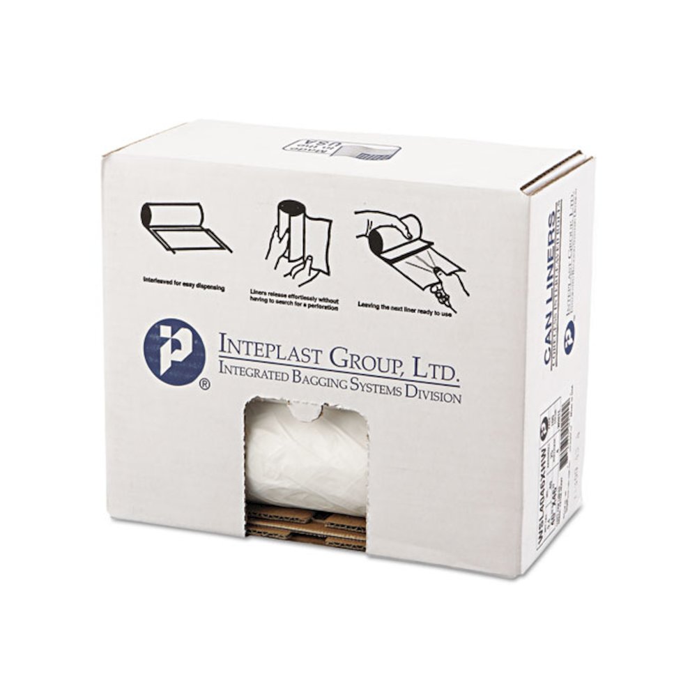 Low-Density Commercial Can Liners, 45 gal, 0.7 mil, 40" x 46", White, Interleaved Roll, 25 Bags/Roll, 4 Rolls/Carton. Picture 1