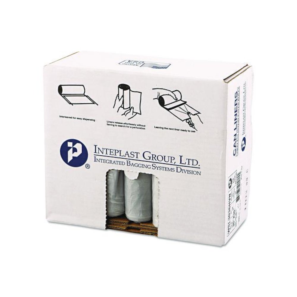 Low-Density Commercial Can Liners, 30 gal, 0.58 mil, 30" x 36", Clear, Interleaved Roll, 25 Bags/Roll, 10 Rolls/Carton. Picture 1