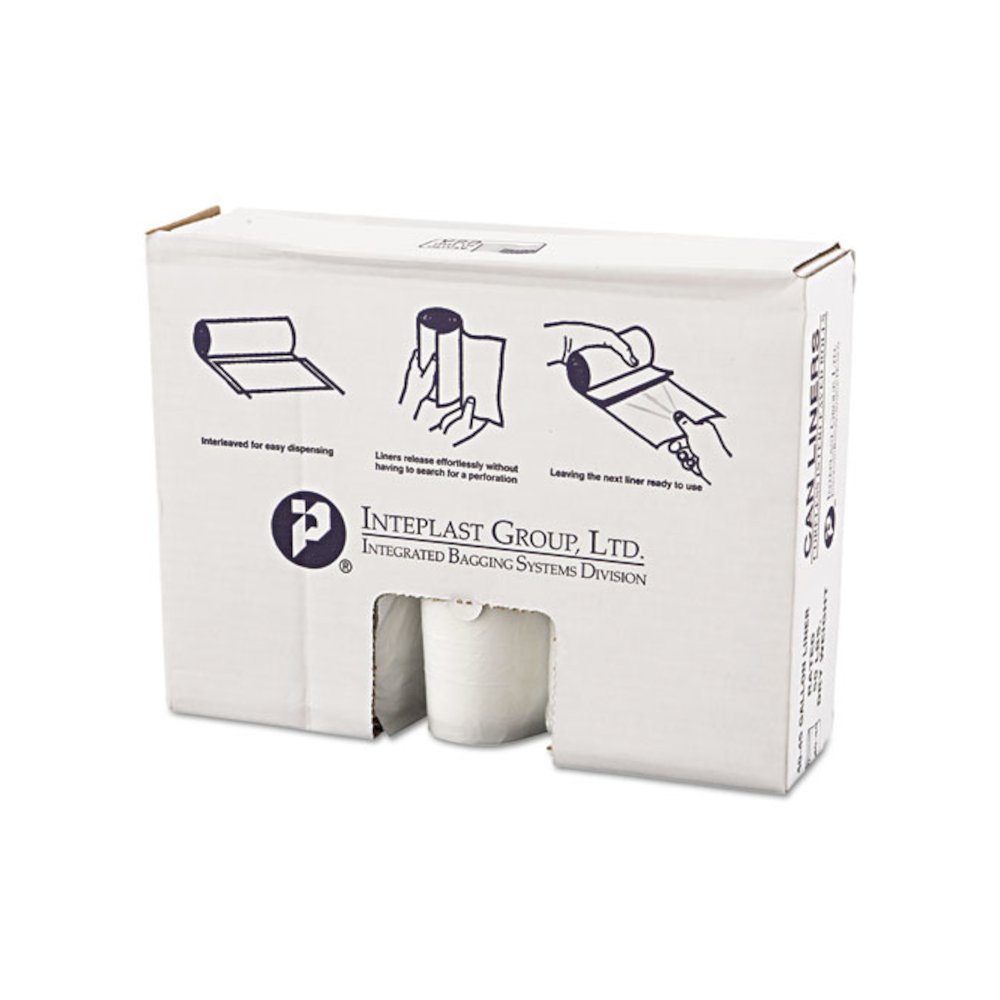 High-Density Commercial Can Liner Value Pack, 45 gal, 12 mic, 40" x 46", Clear, Interleaved Roll, 25 Bags/Roll, 10 Rolls/CT. Picture 1