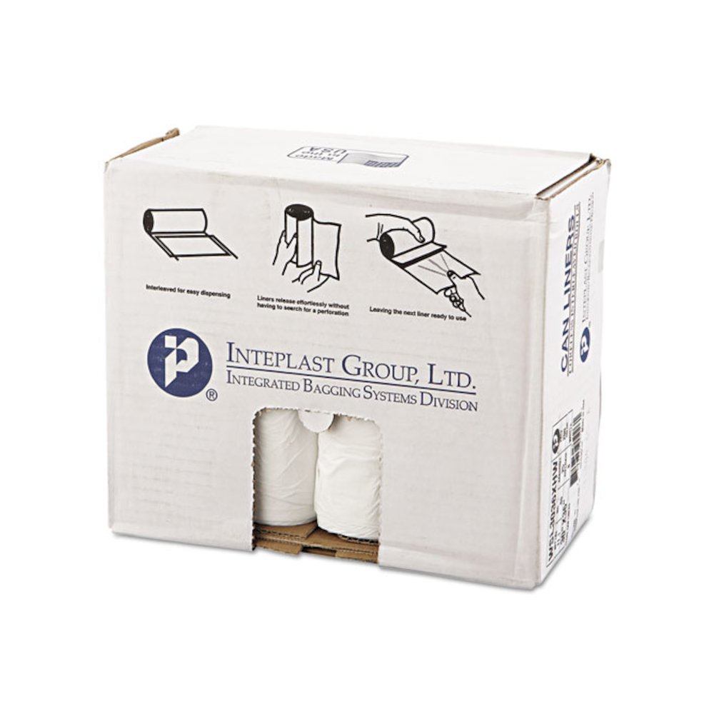 Low-Density Commercial Can Liners, 30 gal, 0.8 mil, 30" x 36", White, Interleaved Roll, 25 Bags/Roll, 8 Rolls/Carton. Picture 2