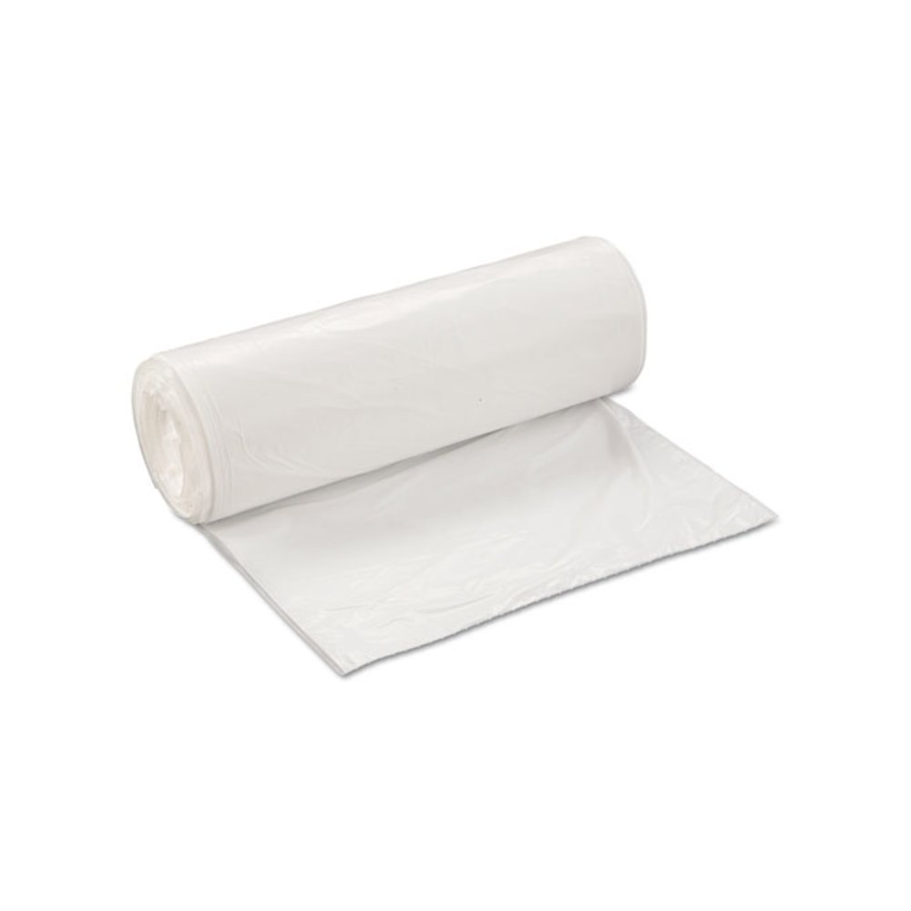 Low-Density Commercial Can Liners, 60 gal, 0.7 mil, 38" x 58", White, Interleaved Roll, 25 Bags/Roll, 4 Rolls/Carton. Picture 1