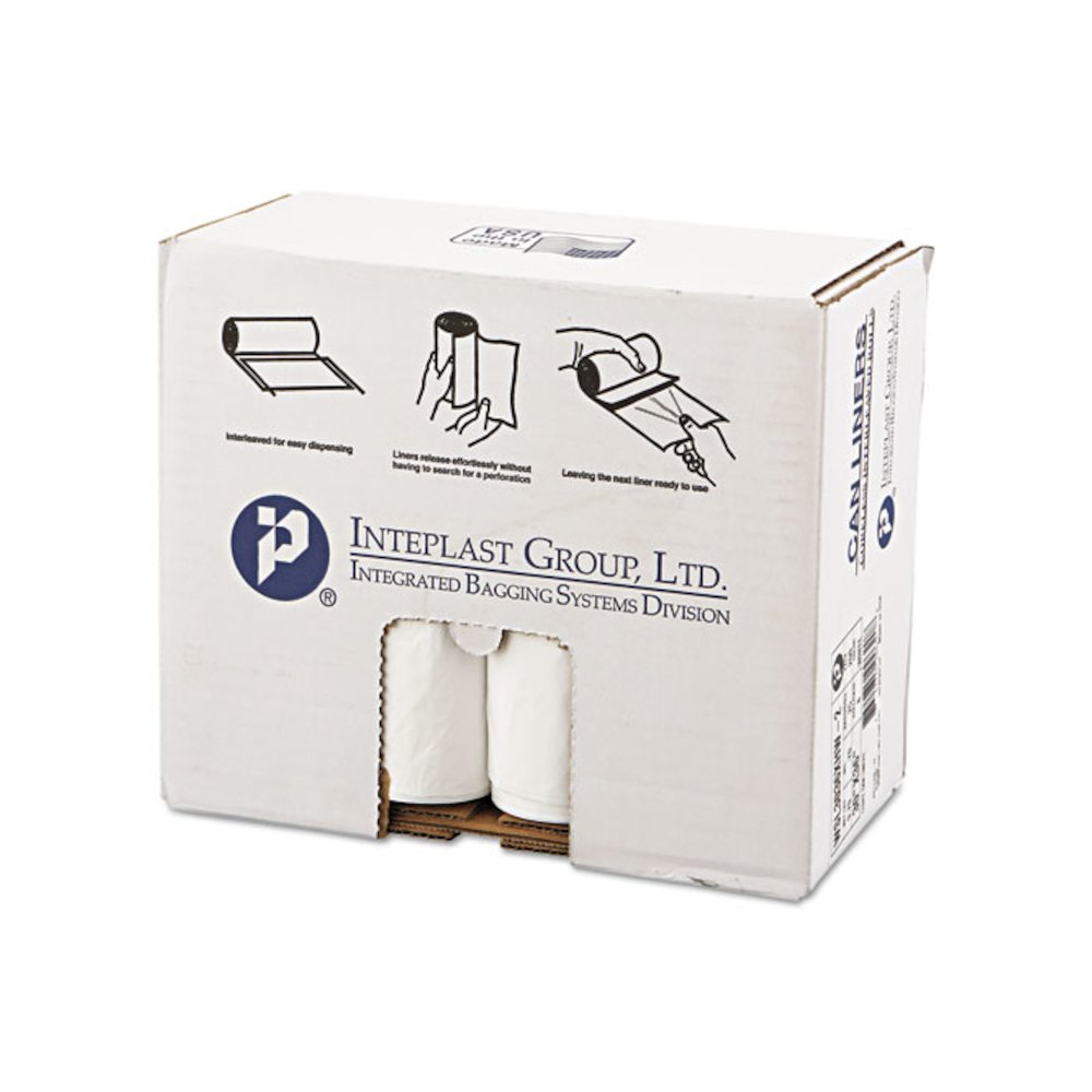 Low-Density Commercial Can Liners, 30 gal, 0.7 mil, 30" x 36", White, Interleaved Roll, 25 Bags/Roll, 8 Rolls/Carton. Picture 1