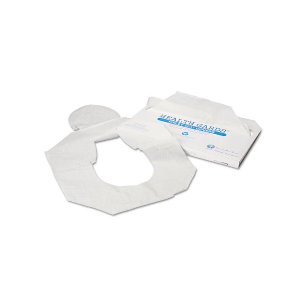 Health Gards Toilet Seat Covers, Half-Fold, 14.25 x 16.5, White, 250/Pack, 4 Packs/Carton. Picture 1