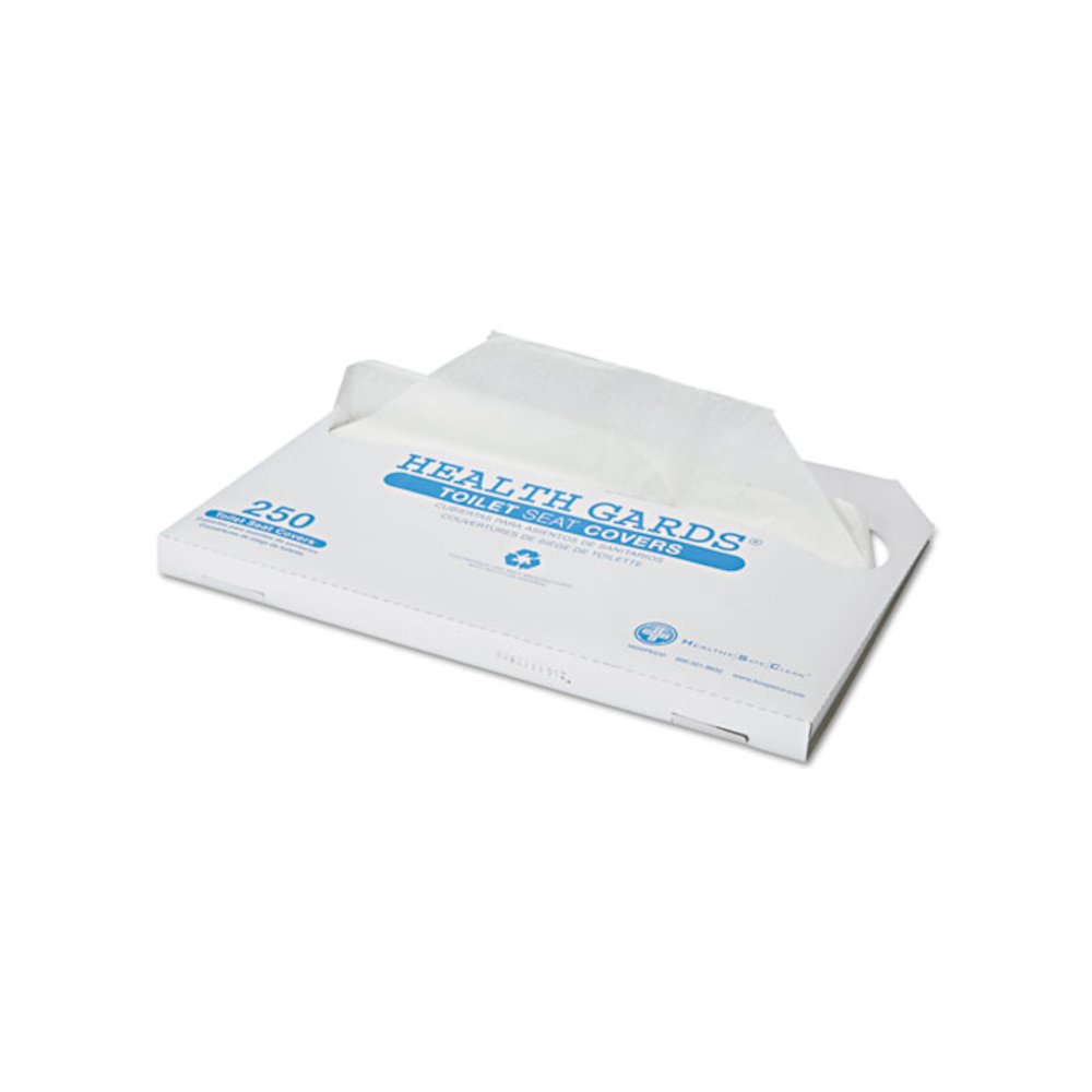 Health Gards Toilet Seat Covers, Half-Fold, 14.25 x 16.5, White, 250/Pack, 4 Packs/Carton. Picture 2