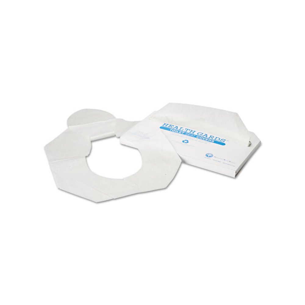 Health Gards Toilet Seat Covers, Half-Fold, 14.25 x 16.5, White, 250/Pack, 10 Boxes/Carton. Picture 1