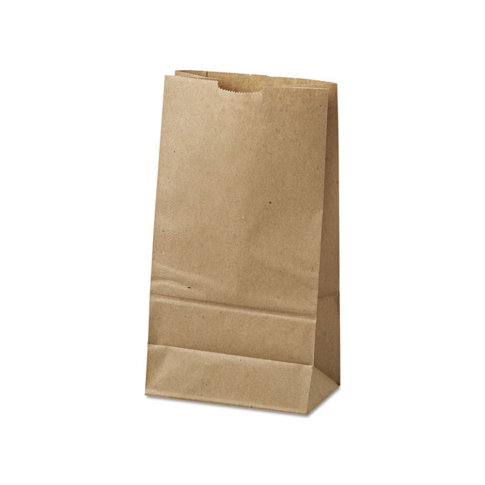 Grocery Paper Bags, 6# Size, 35# Basis Weight, 5.88" x 3.63" x 11", Kraft, 500/Bundle. Picture 6
