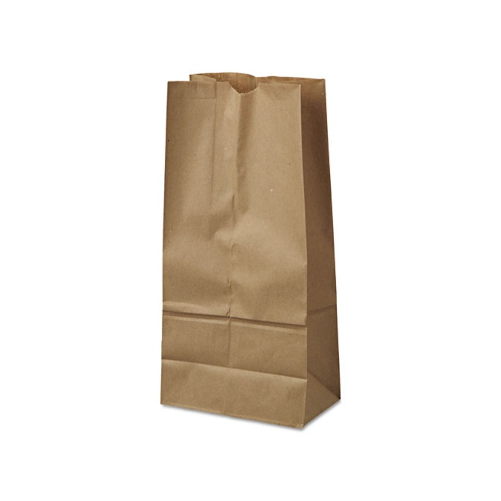 Grocery Paper Bags, 16# Size, 40# Basis Weight, 7.75" x 4.75" x 16", Kraft, 500/Bundle. Picture 1