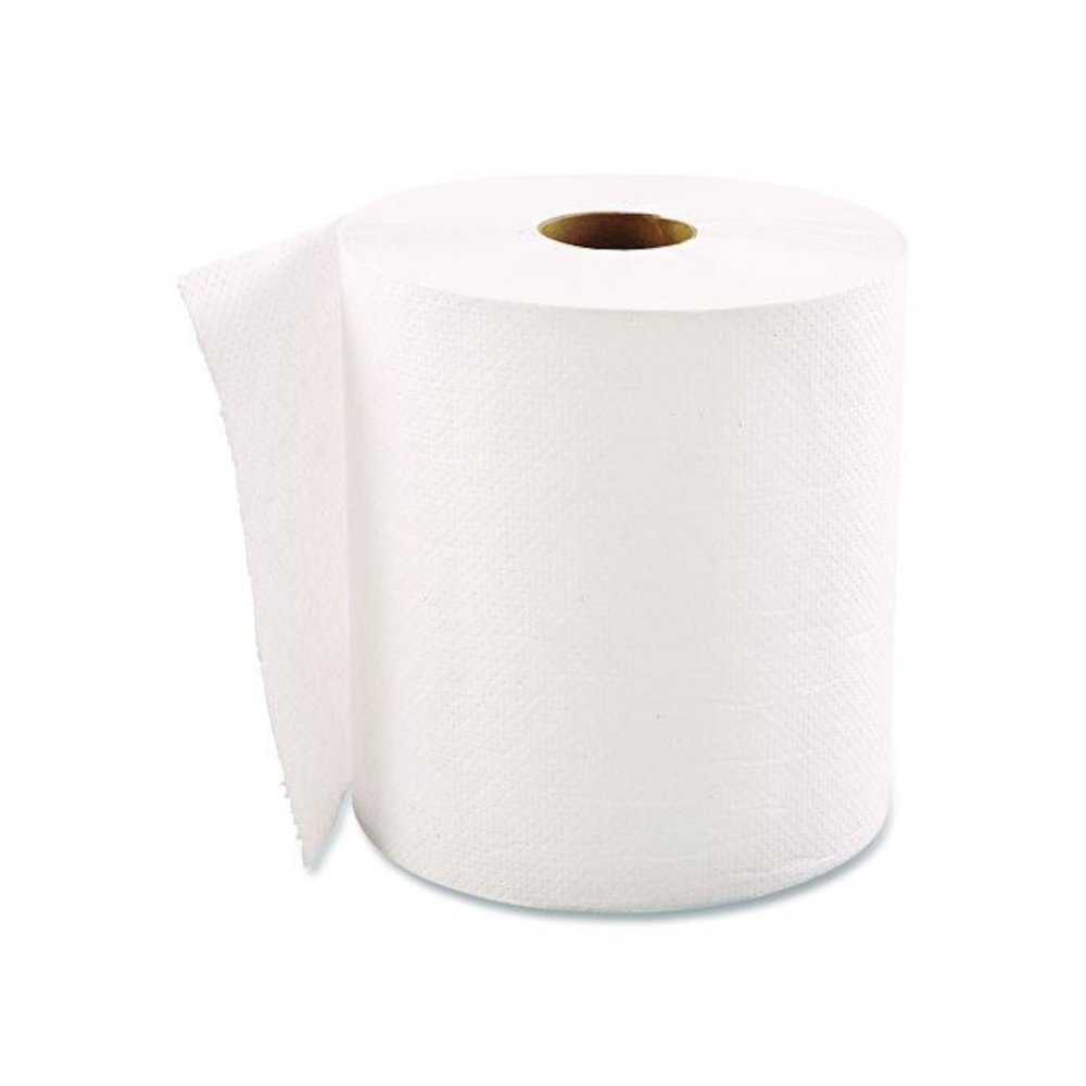 Hardwound Roll Towels, 1-Ply, 8" x 600 ft, White, 12 Rolls/Carton. Picture 1