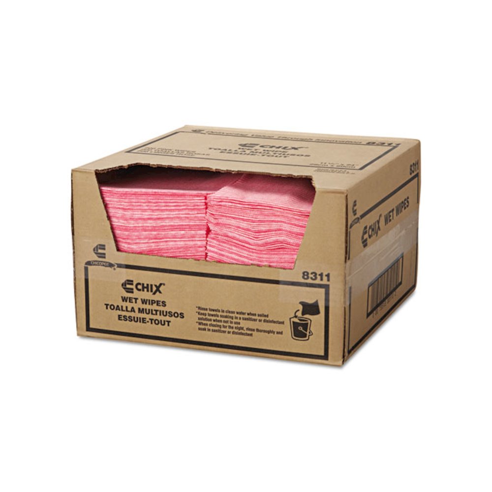 Wet Wipes, Stripe Design, 11.5 x 24, White/Pink, 200/Carton. Picture 3