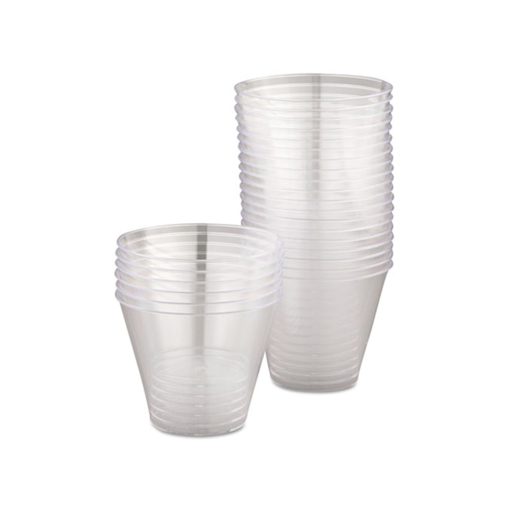 Comet Smooth Wall Tumblers, Squat, 9 oz, Plastic, Clear, 25/Pack, 20 Packs/Carton. Picture 3