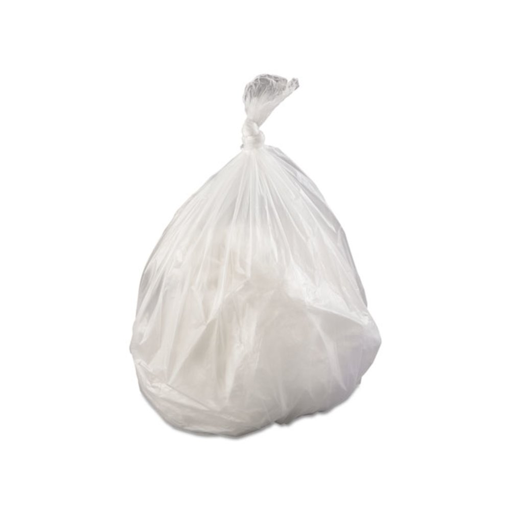 High-Density Commercial Can Liners, 45 gal, 17 mic, 40" x 48", Clear, Interleaved Roll, 25 Bags/Roll, 10 Rolls/Carton. Picture 2