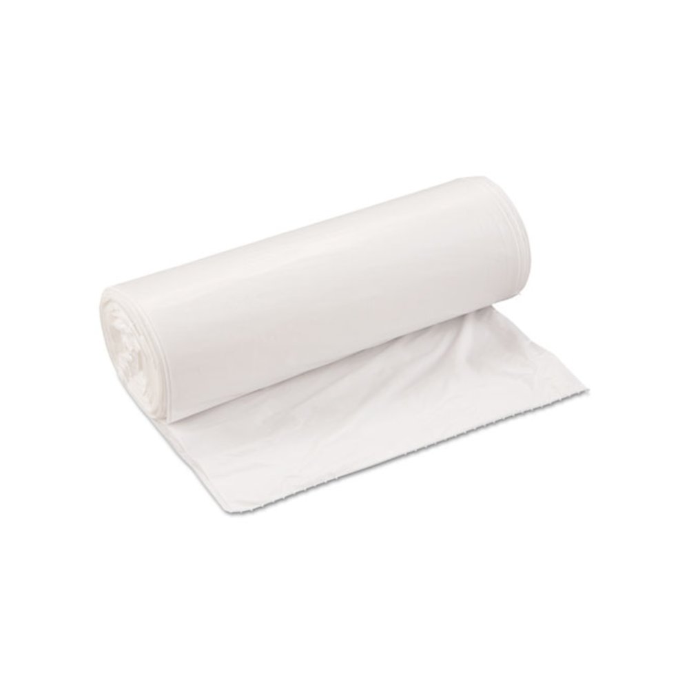 Low-Density Commercial Can Liners, 33 gal, 0.8 mil, 33" x 39", White, Interleaved Roll, 25 Bags/Roll, 6 Rolls/Carton. Picture 1