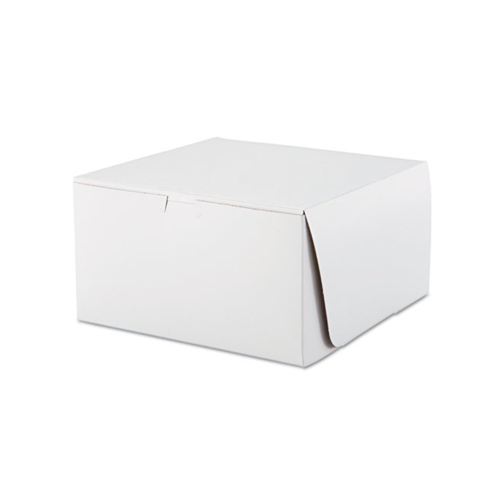 White One-Piece Non-Window Bakery Boxes, 10 x 10 x 5.5, White, Paper, 100/Carton. Picture 1