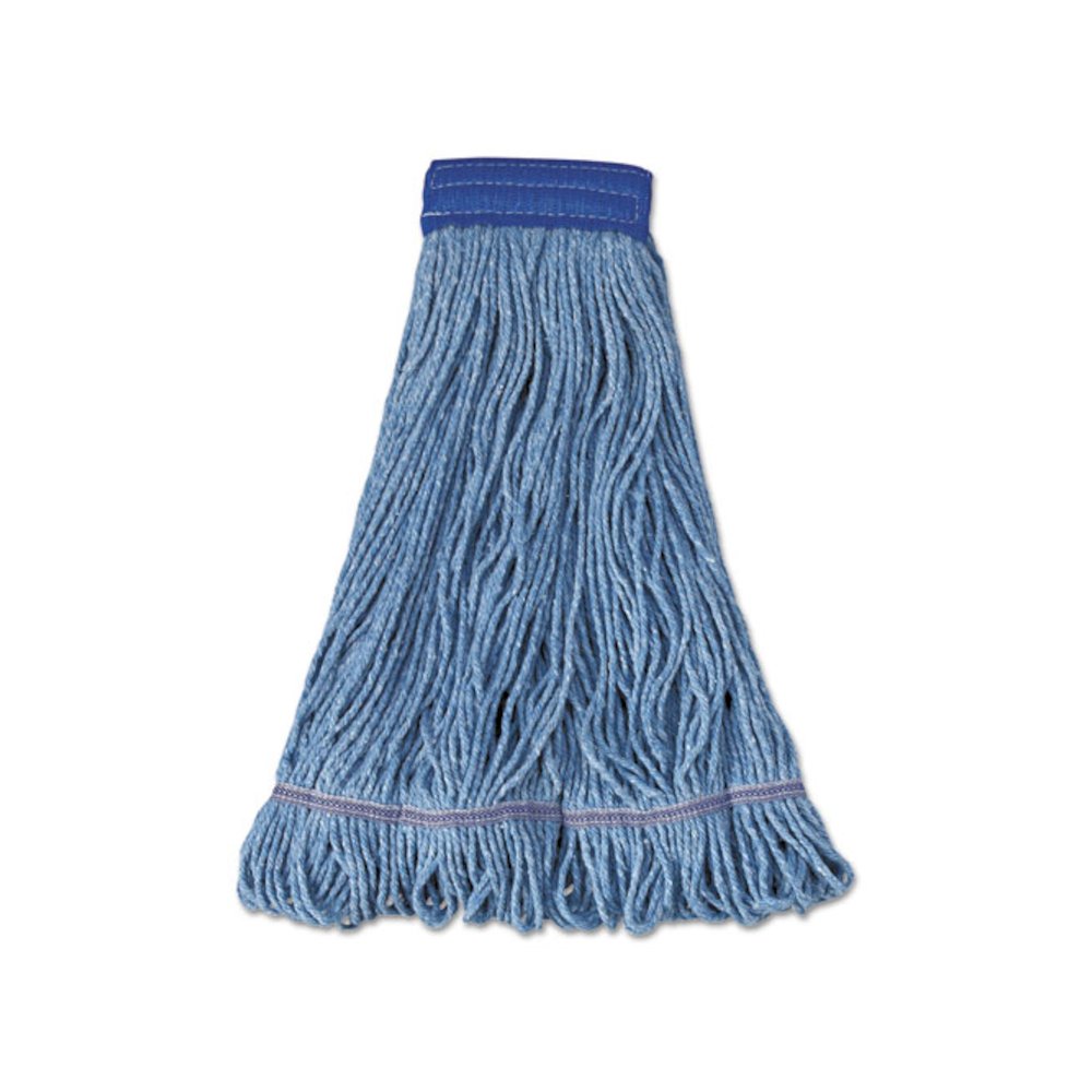 Super Loop Wet Mop Head, Cotton/Synthetic Fiber, 5" Headband, X-Large Size, Blue, 12/Carton. Picture 1