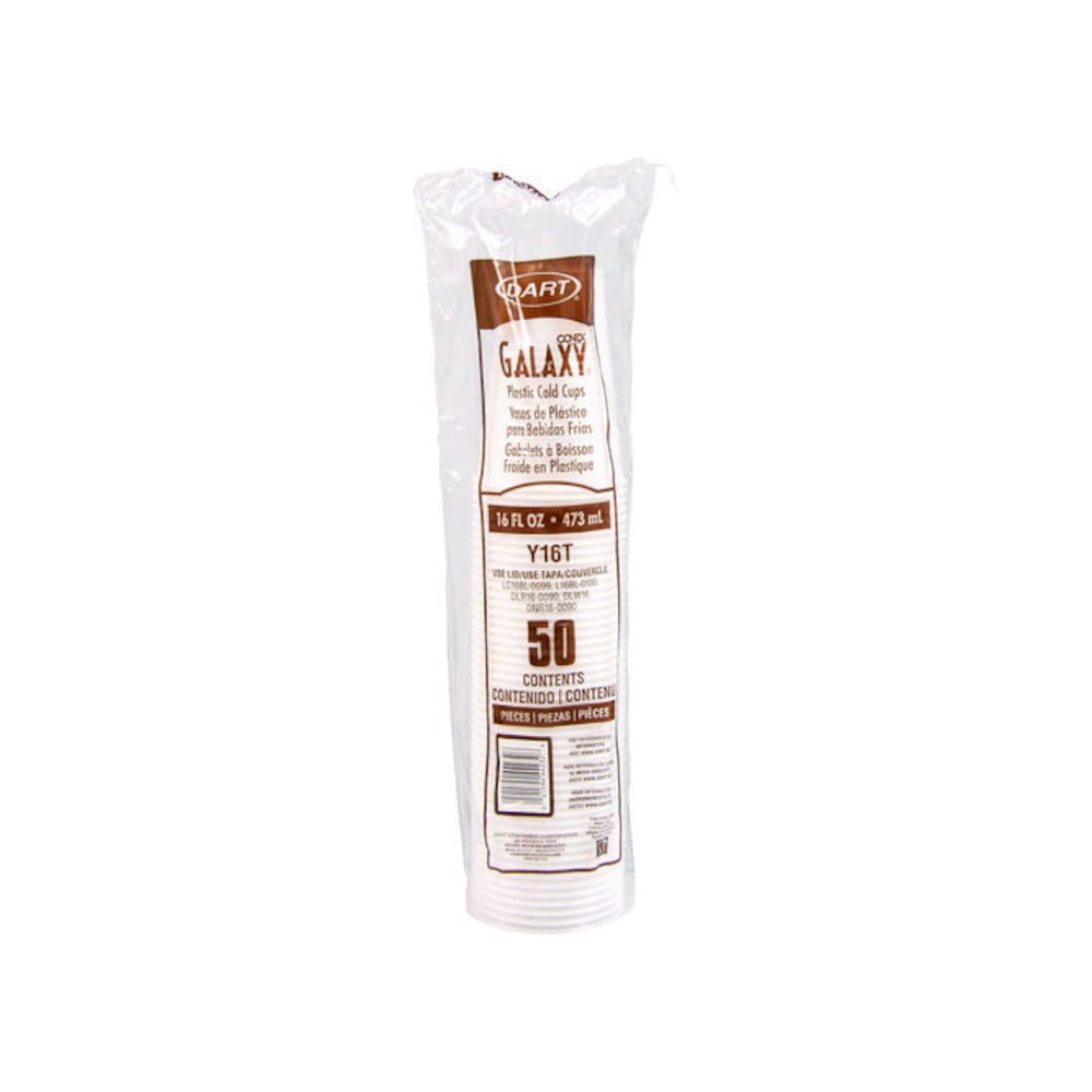 High-Impact Polystyrene Cold Cups, 16 oz, Plastic, Translucent, 50/Sleeve, 20 Sleeves/Carton. Picture 2