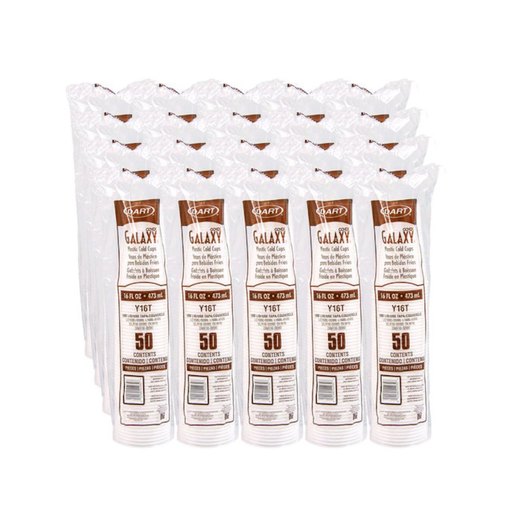 High-Impact Polystyrene Cold Cups, 16 oz, Plastic, Translucent, 50/Sleeve, 20 Sleeves/Carton. Picture 3