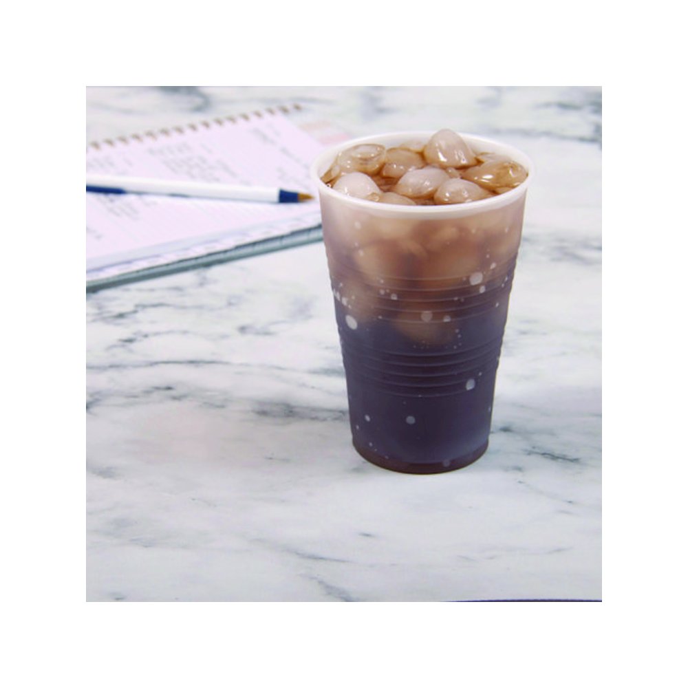 High-Impact Polystyrene Cold Cups, 16 oz, Plastic, Translucent, 50/Sleeve, 20 Sleeves/Carton. Picture 5