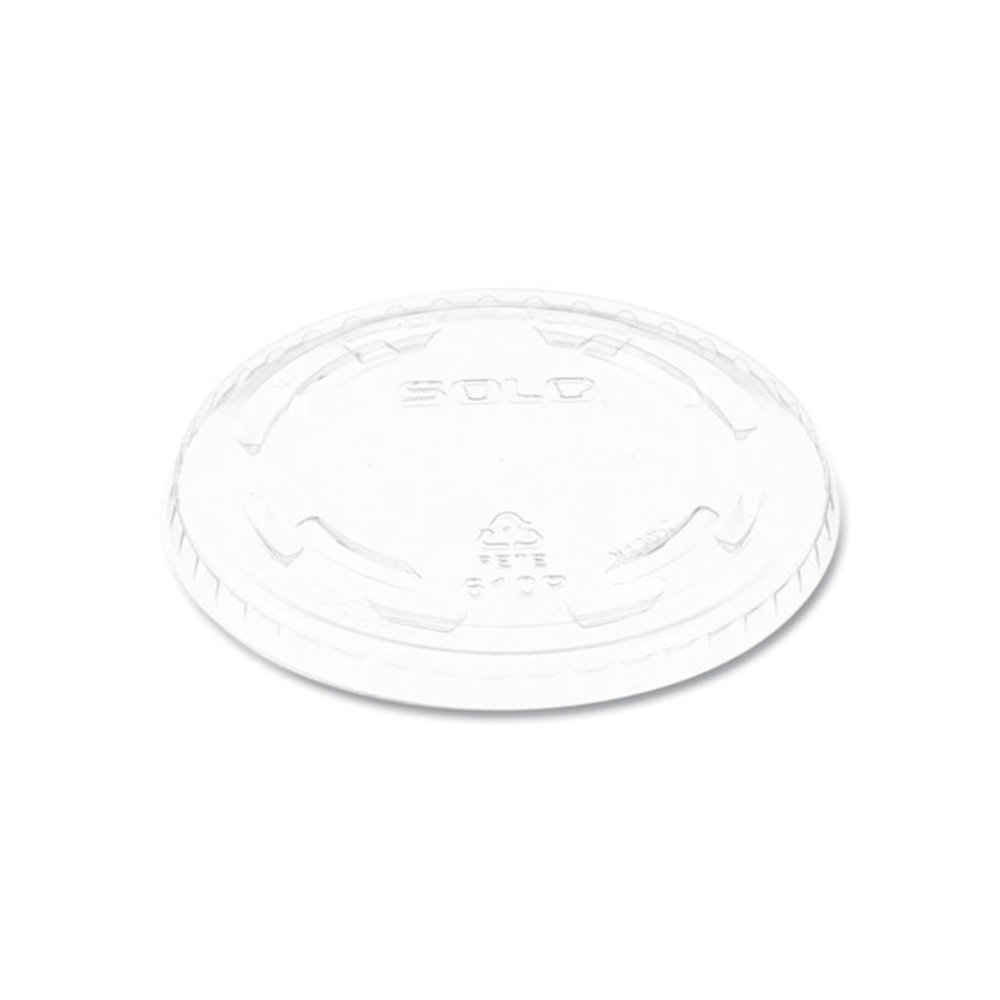 Plastic Flat Cold Cup Lid, No Straw Slot, Fits 9 oz to 10 oz Cold Cups, Plastic, Clear, 1,000/Carton. Picture 1